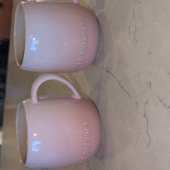 Le Creuset Stoneware Coupe Mugs, Pink Set Of Two, - Picture 5 of 6